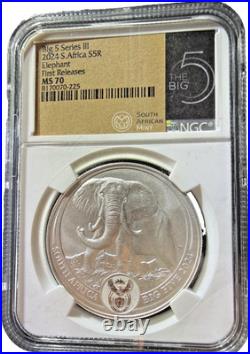 2024 THE BIG FIVE ELEPHANT 1oz SILVER SOUTH AFRICA NGC MS70 First Releases