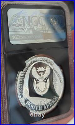 2025 1 oz Silver South Africa Odyssey Bateleur Eagle PF 70 ULTRA CAMEO S5R FDOI