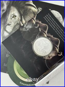 2025 1 oz South Africa Big Five Series III Rhino. 999 Silver Coin OGP (blister)