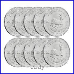 2025 1 oz South African Silver Krugerrand Coin (BU Lot of 10)