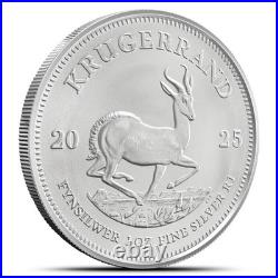 2025 1 oz South African Silver Krugerrand Coin (BU Lot of 10)