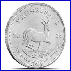 2025 1 oz South African Silver Krugerrand Coin BU (Roll of 20)