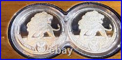 2025 1oz South African Big Five Series Iil Lion. 999 Silver Proof 2 Coin Set