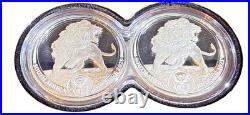2025 1oz South African Big Five Series Iil Lion. 999 Silver Proof 2 Coin Set