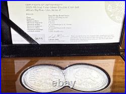 2025 1oz South African Big Five Series Iil Lion. 999 Silver Proof 2 Coin Set