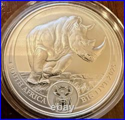 2025 BIG FIVE SERIES lll SOUTH AFRICA RHINO 1OZ SILVER COIN SET BU with COA
