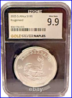 2025 Krugerrand 1oz Silver NGCX 9.9 Mint State South Africa