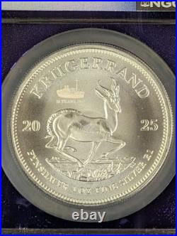 2025 MS 70 S Africa Krugerrand 1 oz Silver Coin NGC SS Tilawa Shipwreck with Privy
