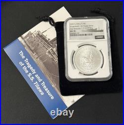 2025 S. Africa Krugerrand SS Tilawa Silver, 1st Releases NGC MS70 withbag, info