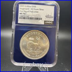 2025 S. Africa MS 70 Krugerrand SS Tilawa SHIPWRECK Privy. 999 Silver NGC FDOP