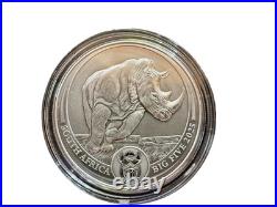 2025 South Africa 1 oz Silver Big 5 III Rhino BU NGC MS70