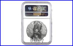 2025 South Africa 1-oz Silver Big 5 III Rhino BU NGC MS70 in 1st Release