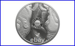 2025 South Africa 1-oz Silver Big 5 III Rhino BU in Blister Pack