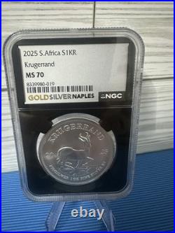 2025 South Africa 1 oz Silver Krugerrand MS70 NGC Perfect Grade