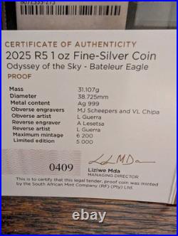 2025 South Africa 1-oz Silver Odyssey of the Sky Bateleur Eagle Proof NGC PF70UC
