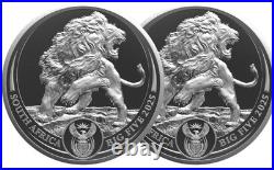 2025 South Africa 1oz Big5 III Lion Proof Double capsule Set 2 silver coins