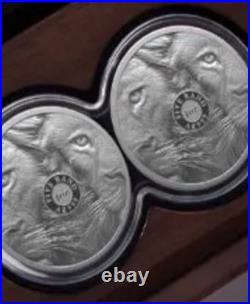 2025 South Africa 1oz Big5 III Lion Proof Double capsule Set 2 silver coins