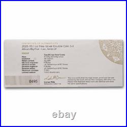 2025 South Africa 2-Coin Silver Big Five Lion Proof Set