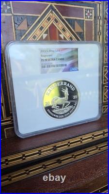 2025 South Africa 2oz Silver Proof Krugerrand NGC PF70 Ultra Cameo Low Mintage 5