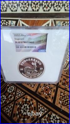 2025 South Africa 2oz Silver Proof Krugerrand NGC PF70 Ultra Cameo Low Mintage 5