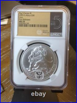 2025 South Africa Big 5 III Lion 1oz Silver Coin NGC MS 70 FDI All Paperwork Inc