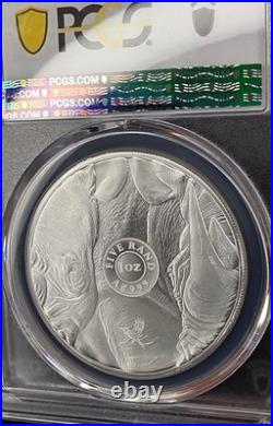 2025 South Africa Big Five Rhino 5 Rand 1 oz Silver PCGS MS70.999 Fine