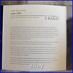 2025 South Africa LION 1 oz. Silver Coin Big Five Series 111.999 fine silver