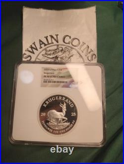 2025 South Africa Proof Silver Krugerrand Ngc Pf70 Ultra Cameo 2 Oz