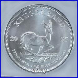 2025 South Africa Silver Krugerrand 1 Oz MS70 ICG