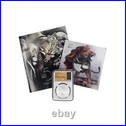 2025 South African Mint Big 5 III Lion 1 oz. 999 Silver NGC MS70