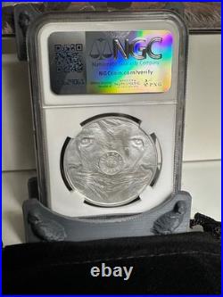 2025-THE BIG FIVE LION SERIES 3- 1oz SILVER SOUTH AFRICA 5 RAND NGC MS70 COA OGP