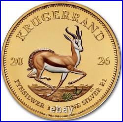 2026 South Africa 1 oz Silver Colorized Coin Krugerrand with COA