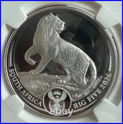 2026 South Africa 5R Silver Proof Coin Big5 Series III Leopard NGC PF69