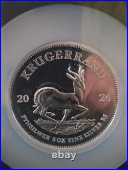 2026 South Africa 5 Oz Silver Krugerrand FDOI NGC PF70 Ultra Cameo RARE BEAUTY