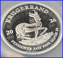 2026 South Africa 5 Oz Silver Krugerrand FDOI NGC PF70 Ultra Cameo RARE BEAUTY