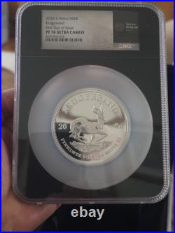 2026 South Africa 5 Oz Silver Krugerrand FDOI NGC PF70 Ultra Cameo RARE BEAUTY
