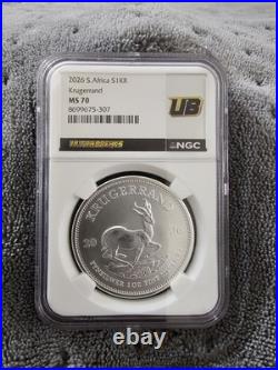 2026 South Africa Silver Krugerrand Ngc Ms70 Ultra Breaks Label 1 Oz