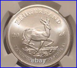 2026 South Africa Silver Krugerrand Ngc Ms70 Ultra Breaks Label 1 Oz