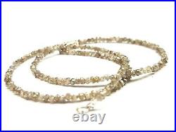 20.00 Ct Natural Brown Color Rough Diamond Beads! Diamond Beads Wt Silver Claps