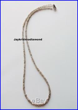 20.09 cts 2-3 MM Natural Light Brown Rough Diamond Beads 16 Strand Silver Lock