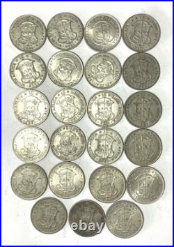 23pc South Africa 2 Shillings & 20 Cents Silver Coins Lot 1952-1963