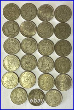 23pc South Africa 2 Shillings & 20 Cents Silver Coins Lot 1952-1963