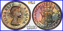 2 1/2 Shillings 1955 South Africa Silver Coin Proof PCGS PR-66+ Nice Toning