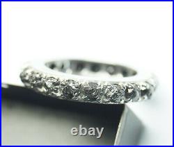 2.20ct Black Rough Diamond Eternity Ring, Uncut Raw Diamond 925 silver Ring Band