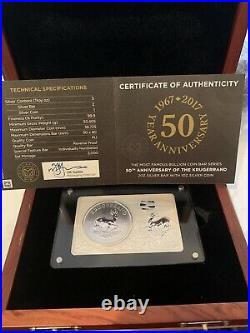 2-50thANNIVERSARY KRUGERRAND 2017 SOUTH AFRICA 3 OZ 999 SILVER COIN & BAR