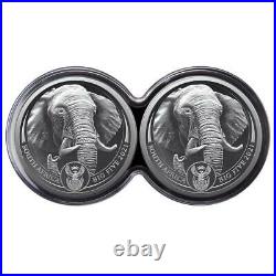 2 x 1 Ounce Silver Proof Elephant Big Five II Double Capsule South Africa 2021