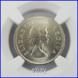 (2x) SOUTH AFRICA. 1959, 6 Pence, Silver NGC Qeen Elizabeth II Flawless