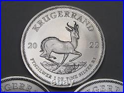 3 BU 2022 Krugerrands South Africa 1oz. 999 Silver Fresh From Roll. #44