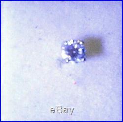 4mm. 25Ct. E Color VVS1 SINGLE Natural Diamond Stud Earring Silver ScrewBack