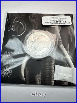 5 Rand BIG FIVE Elephant South Africa 1 oz Silver BU 2019 OGP & COA